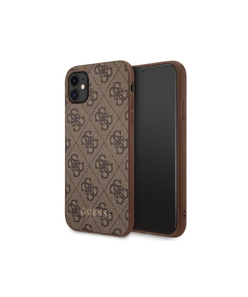Guess 4G Metal Gold Logo Case for iPhone 11 / Xr 6.1" - Brown