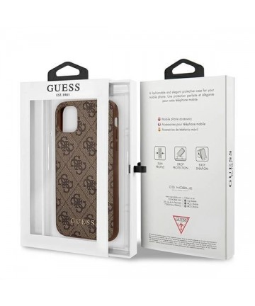 Guess 4G Metal Gold Logo Case for iPhone 11 / Xr 6.1" - Brown
