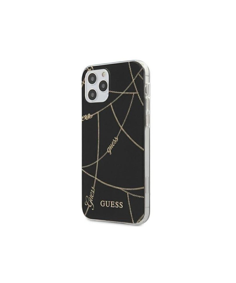 Guess Gold Chain Collection iPhone 12 Pro Max 6.7" Case - Black