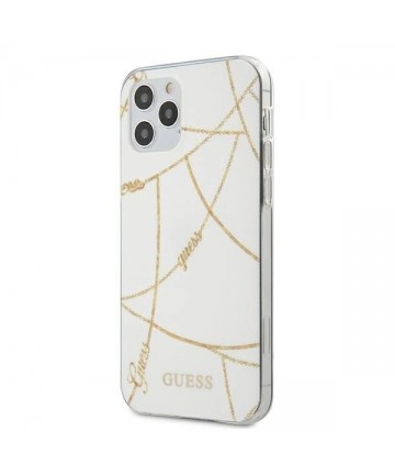 Guess Gold Chain Collection iPhone 12 Pro Max 6.7" Case - White