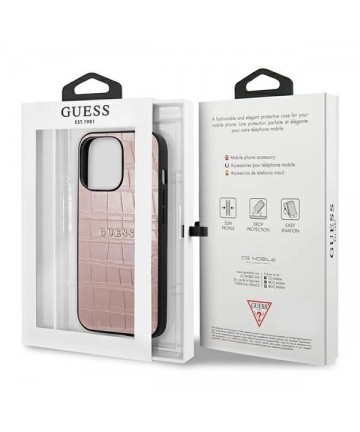 Guess Croco Strap Collection iPhone 13 Pro / 13 6.1" Case - Pink