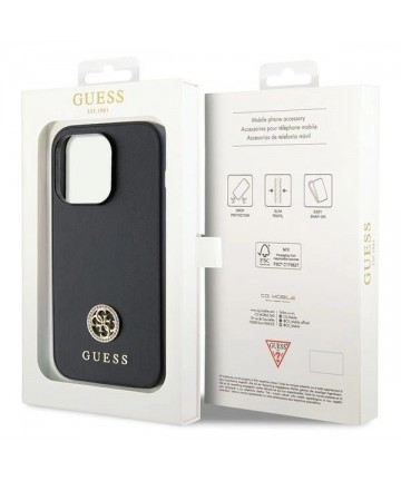 Guess Strass Metal Logo iPhone 13 Pro 6.1" Case - Black