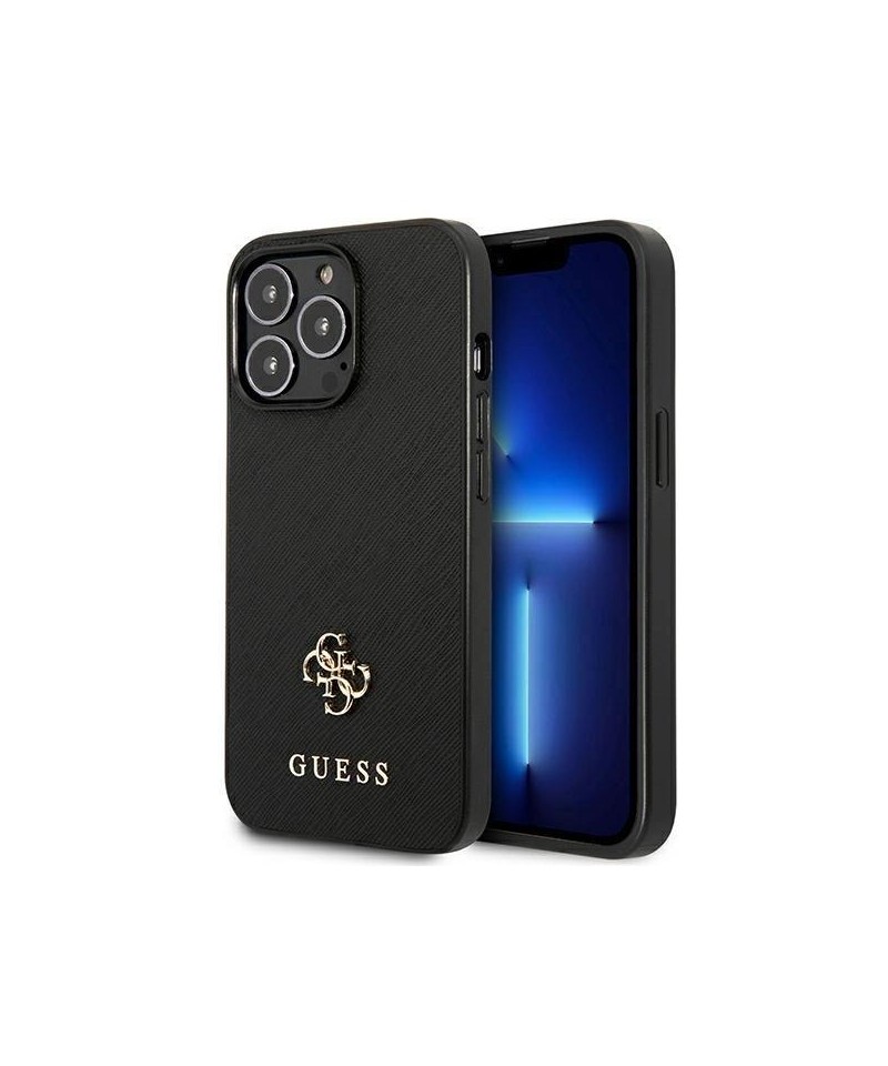 Guess Saffiano 4G Small Metal Logo case for iPhone 13 Pro / 13 6.1" - black