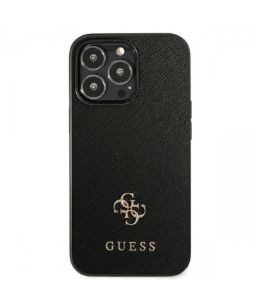 Guess Saffiano 4G Small Metal Logo case for iPhone 13 Pro / 13 6.1" - black