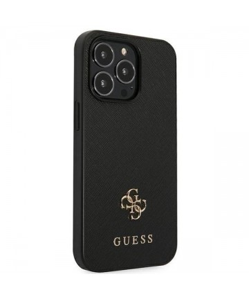 Guess Saffiano 4G Small Metal Logo case for iPhone 13 Pro / 13 6.1" - black