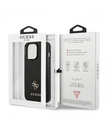Guess Saffiano 4G Small Metal Logo case for iPhone 13 Pro / 13 6.1" - black