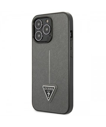 Guess Saffiano Triangle Logo case for iPhone 13 Pro / 13 6.1" - silver