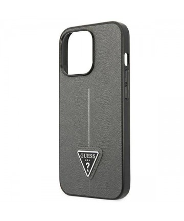 Guess Saffiano Triangle Logo case for iPhone 13 Pro / 13 6.1" - silver