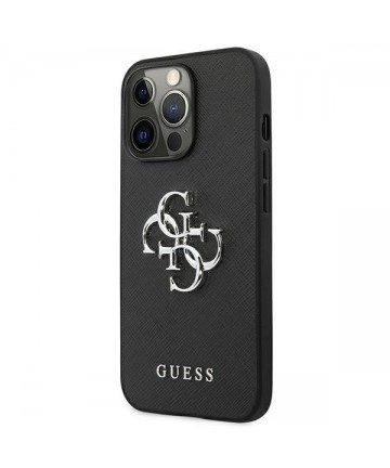 Guess Saffiano 4G Metal Logo case for iPhone 13 Pro / 13 6.1" - black