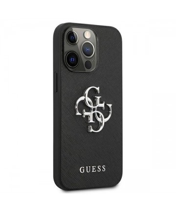 Guess Saffiano 4G Metal Logo case for iPhone 13 Pro / 13 6.1" - black