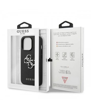 Guess Saffiano 4G Metal Logo case for iPhone 13 Pro / 13 6.1" - black