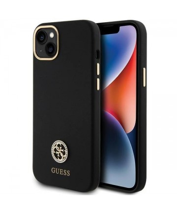 Guess Silicone Logo Strass 4G Case for iPhone 15 Plus / 14 Plus 6.7" - Black