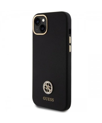 Guess Silicone Logo Strass 4G Case for iPhone 15 Plus / 14 Plus 6.7" - Black