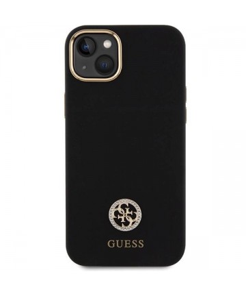 Guess Silicone Logo Strass 4G Case for iPhone 15 Plus / 14 Plus 6.7" - Black