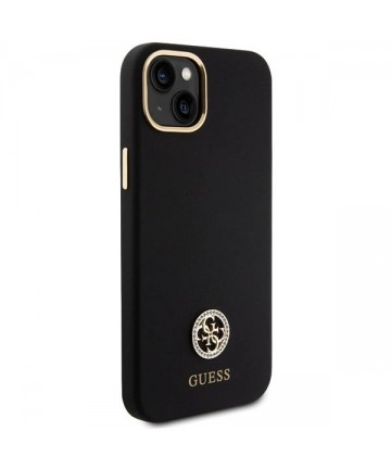 Guess Silicone Logo Strass 4G Case for iPhone 15 Plus / 14 Plus 6.7" - Black