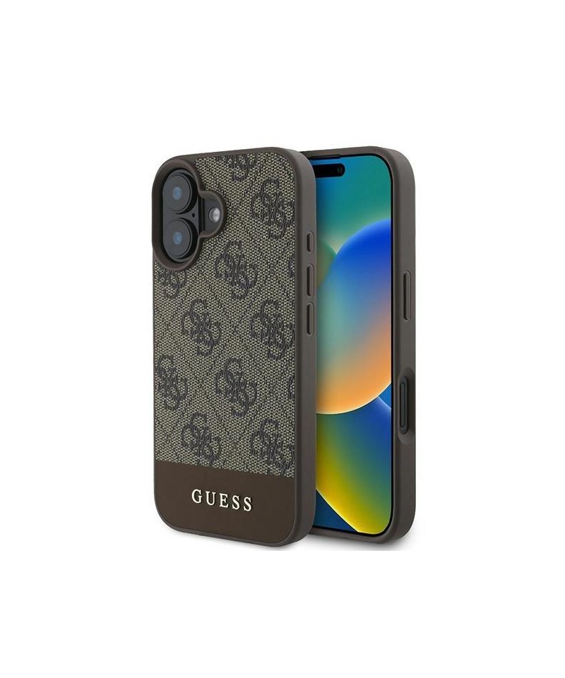 Guess 4G Bottom Stripe Case for iPhone 16 Plus 6.7" - Brown