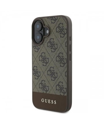 Guess 4G Bottom Stripe Case for iPhone 16 Plus 6.7" - Brown