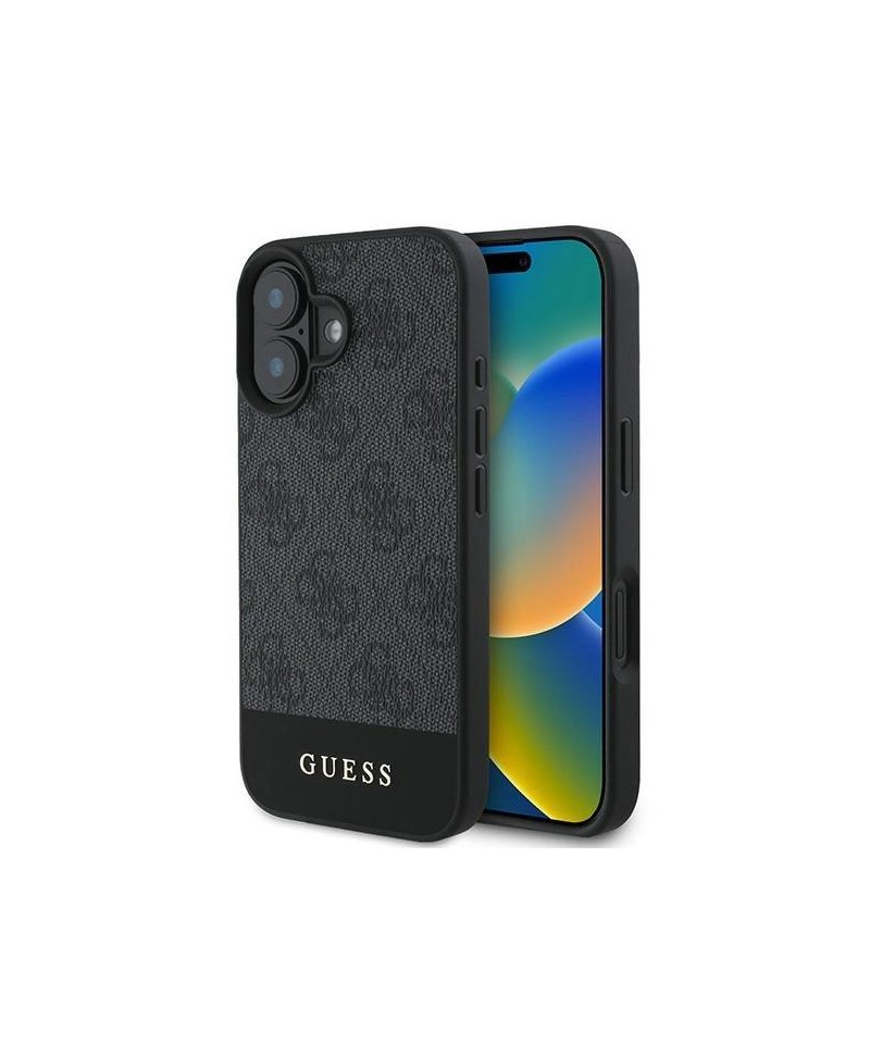 Guess 4G Bottom Stripe Case for iPhone 16 Plus 6.7" - Gray