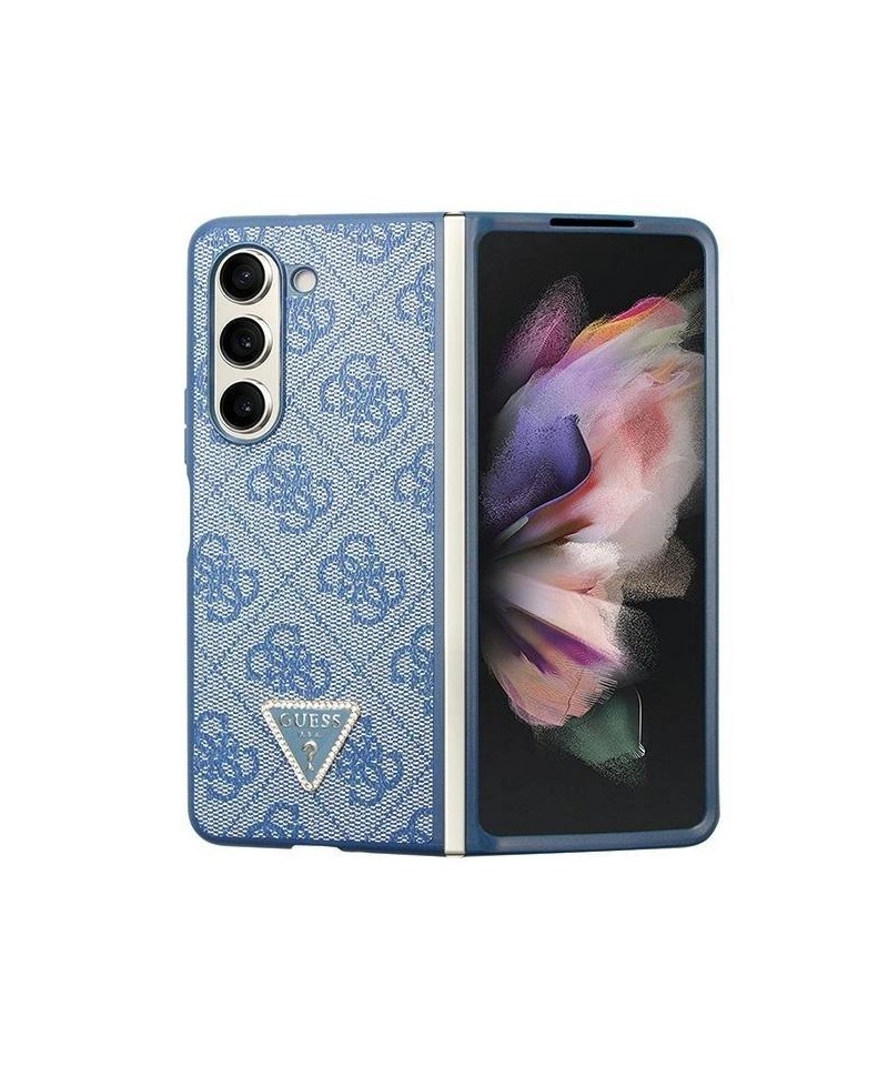 Guess 4G Triangle Strass Case for Samsung Galaxy Z Fold 5 - Blue