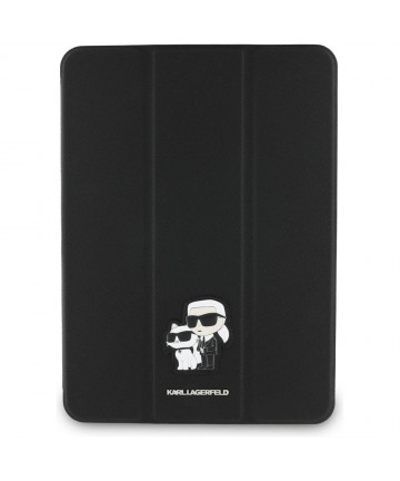 Karl Lagerfeld Saffiano Magnetic Karl & Choupette iPad Air 11" 2024 Book Cover Case - Black