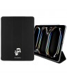 Karl Lagerfeld Saffiano Magnetic Karl & Choupette iPad Pro 13" 2024 Book Cover Case - Black