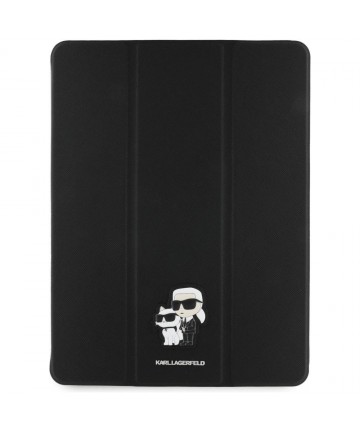 Karl Lagerfeld Saffiano Magnetic Karl & Choupette iPad Pro 13" 2024 Book Cover Case - Black