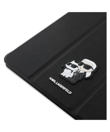 Karl Lagerfeld Saffiano Magnetic Karl & Choupette iPad Pro 13" 2024 Book Cover Case - Black