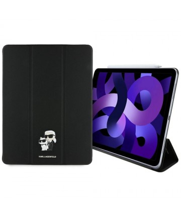 Karl Lagerfeld Saffiano Magnetic Karl & Choupette iPad Air 13" 2024 Book Cover Case - Black