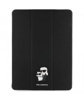 Karl Lagerfeld Saffiano Magnetic Karl & Choupette iPad Air 13" 2024 Book Cover Case - Black
