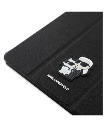 Karl Lagerfeld Saffiano Magnetic Karl & Choupette iPad Air 13" 2024 Book Cover Case - Black