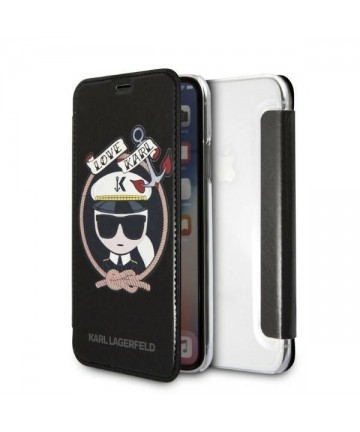 Karl Lagerfeld Signature Glitter iPhone X/Xs Case - Black