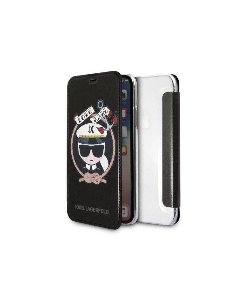 Karl Lagerfeld Signature Glitter iPhone X/Xs Case - Black