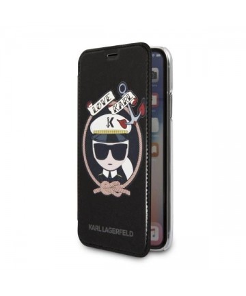 Karl Lagerfeld Signature Glitter iPhone X/Xs Case - Black