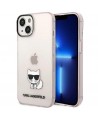 Karl Lagerfeld Transparent Choupette Body Case for iPhone 14 Plus / 15 Plus 6.7" - Pink