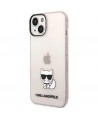 Karl Lagerfeld Transparent Choupette Body Case for iPhone 14 Plus / 15 Plus 6.7" - Pink
