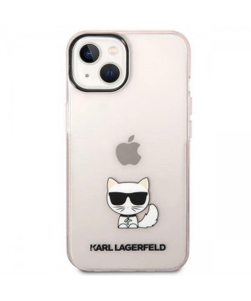 Karl Lagerfeld Transparent Choupette Body Case for iPhone 14 Plus / 15 Plus 6.7" - Pink