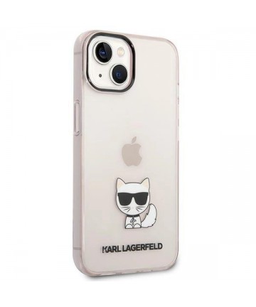 Karl Lagerfeld Transparent Choupette Body Case for iPhone 14 Plus / 15 Plus 6.7" - Pink