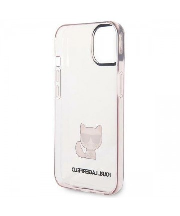 Karl Lagerfeld Transparent Choupette Body Case for iPhone 14 Plus / 15 Plus 6.7" - Pink