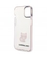 Karl Lagerfeld Transparent Choupette Body Case for iPhone 14 Plus / 15 Plus 6.7" - Pink