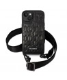 Karl Lagerfeld Monogram Plaque Logo Strap Case for iPhone 14 / 15 / 13 6.1" - Black