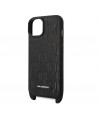 Karl Lagerfeld Monogram Plaque Logo Strap Case for iPhone 14 / 15 / 13 6.1" - Black