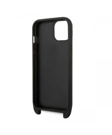 Karl Lagerfeld Monogram Plaque Logo Strap Case for iPhone 14 / 15 / 13 6.1" - Black