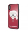 Karl Lagerfeld Iconic Glitter Karl`s Head iPhone X / Xs Case - Red