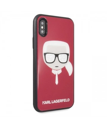 Karl Lagerfeld Iconic Glitter Karl`s Head iPhone X / Xs Case - Red