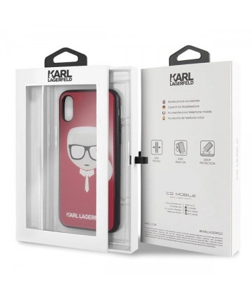 Karl Lagerfeld Iconic Glitter Karl`s Head iPhone X / Xs Case - Red