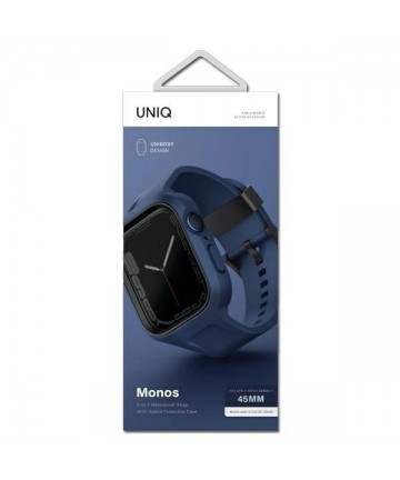 Uniq Monos 2 in 1 Set Strap + Case for Apple Watch 45 / 44 mm - Blue