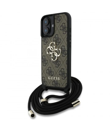 Guess 4G Big Logo Cord Stap Crossbody Case for iPhone 16 Brown
