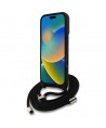 Guess 4G Big Logo Cord Stap Crossbody Case for iPhone 16 Black