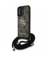 Guess 4G Big Logo Cord Stap Crossbody Case for iPhone 16 Plus Brown