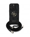 Guess 4G Big Logo Cord Stap Crossbody Case for iPhone 16 Pro Black